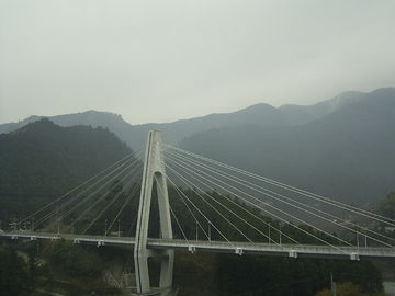 Steel Cable Suspension Cable Stay Bridges High Strength for Large span