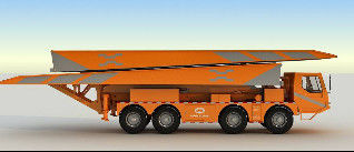 Puente mecanizado de carga rastreada de 60 toneladas y 21 metros de largo con control remoto y baja intensidad de mano de obra para rescate de emergencia rápido