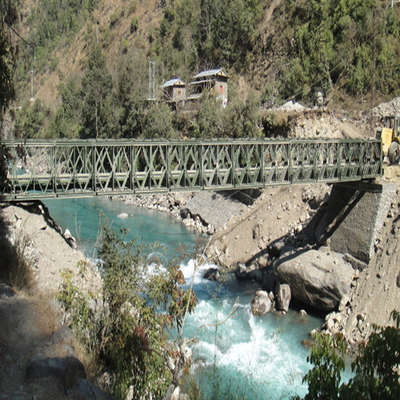El ejército prefabricado Bailey Bridge Single Single Design carga el acero modular Hs25-44